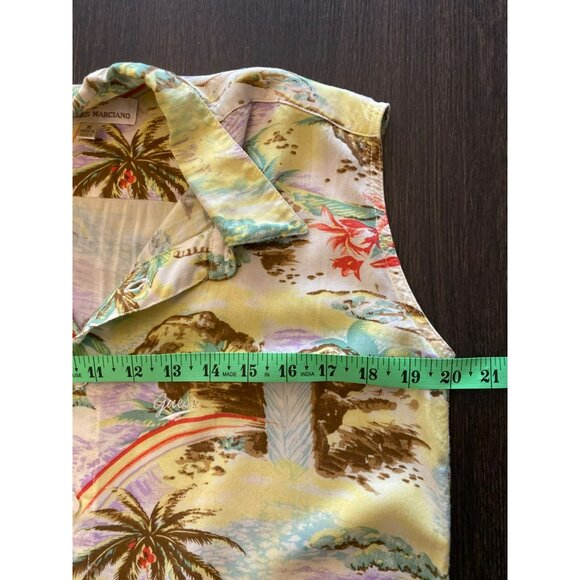 Vintage Guess By Georges Marciano Hawaiian Style Button Down Shirt Size M - Picture 6 of 7